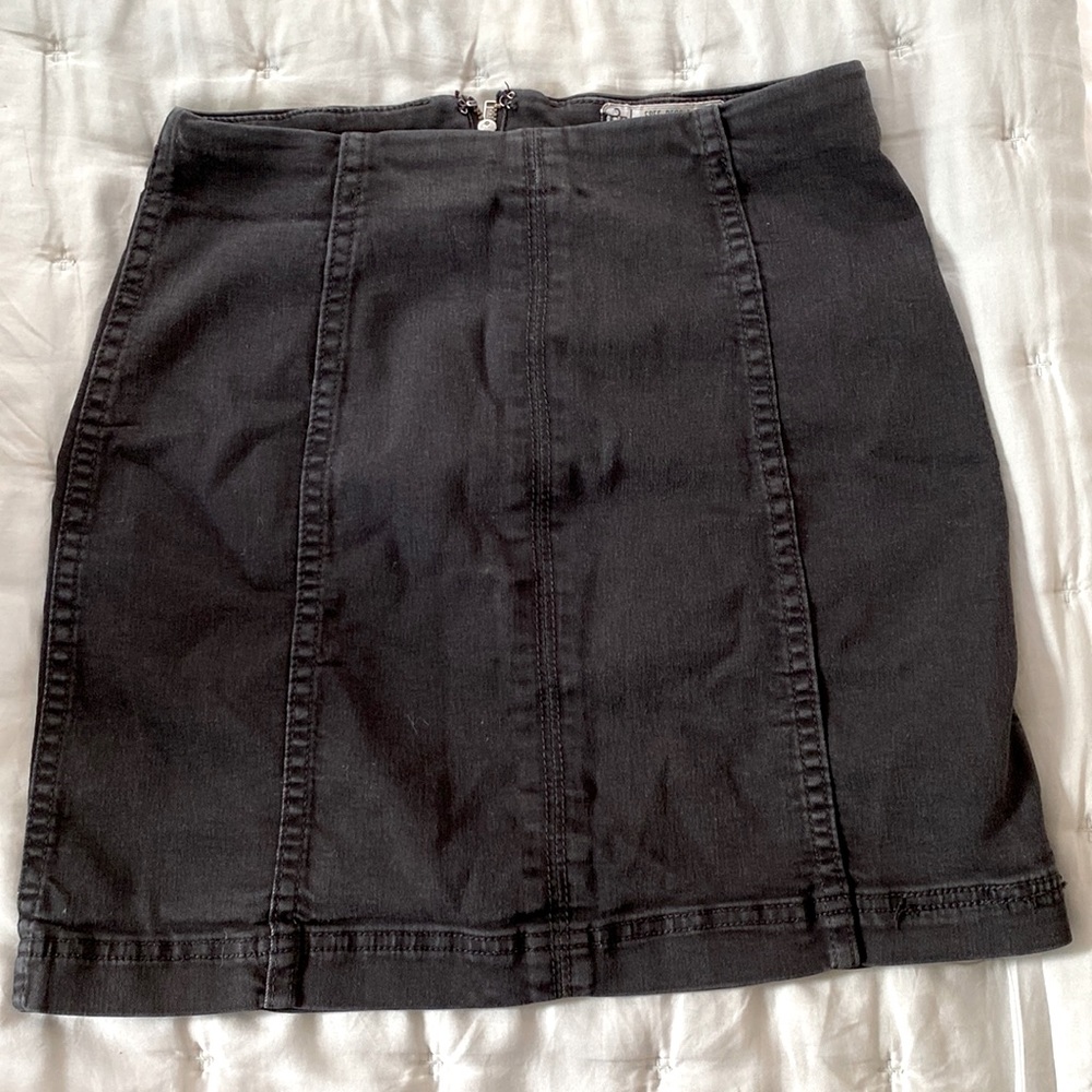 free People denim mini skirt